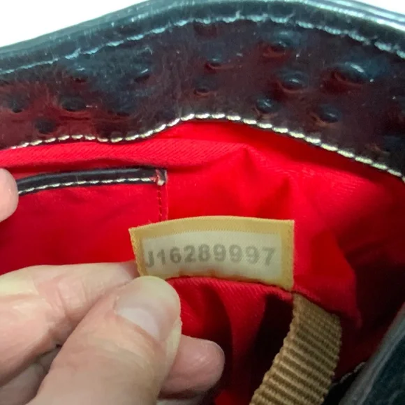 Dooney & Bourke Ostrich Leather Cooper Hobo Purse - Picture 15 of 16